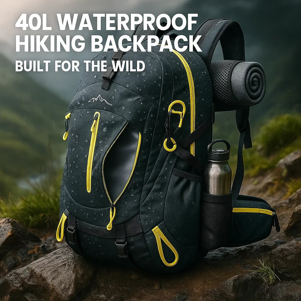 Skanto | 40L Waterproof Hiking Backpack with Multiple Compartments for Outdoor Adventures and Travel