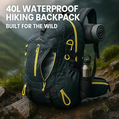 Skanto | 40L Waterproof Hiking Backpack with Multiple Compartments for Outdoor Adventures and Travel