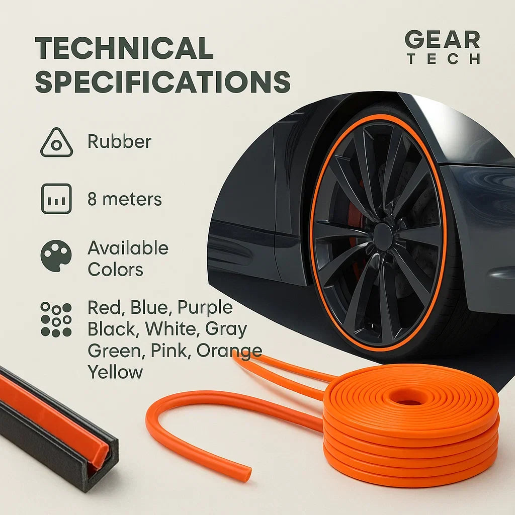 BowLift | Wheel Rim Protector | High Adhesion, Easy Installation & Curb Scrape Prevention for Flashy Automobile Rims