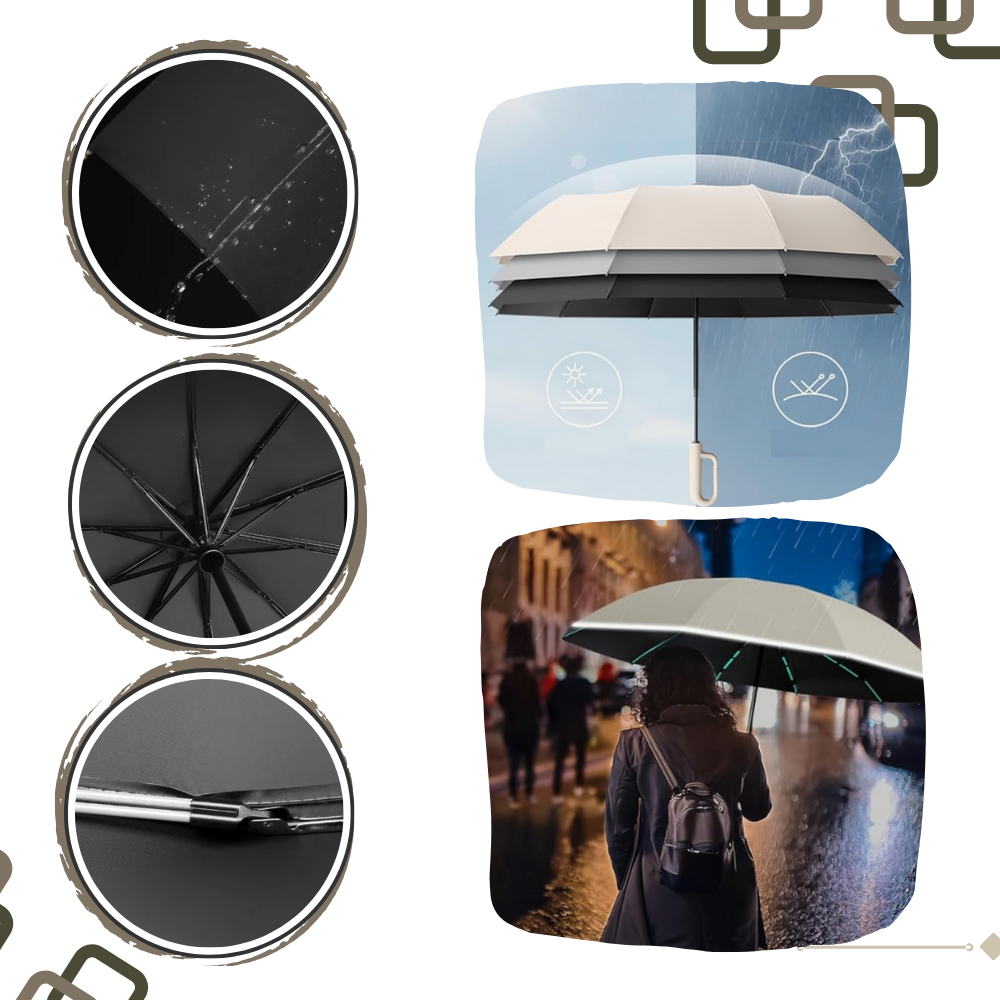 Windproof Umbrella with Automatic Lock