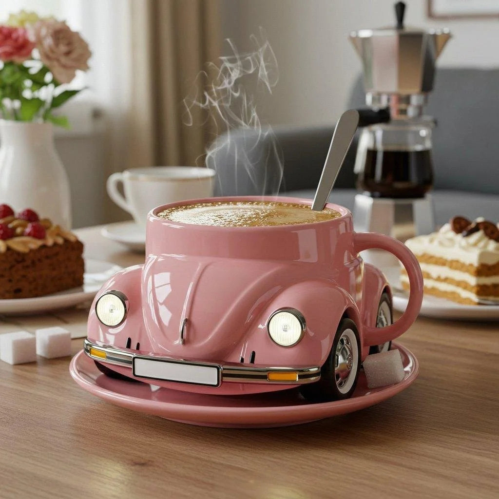 RetroAuto Ceramic Mug – Unique 3D Design for Coffee & Tea | Brehn
