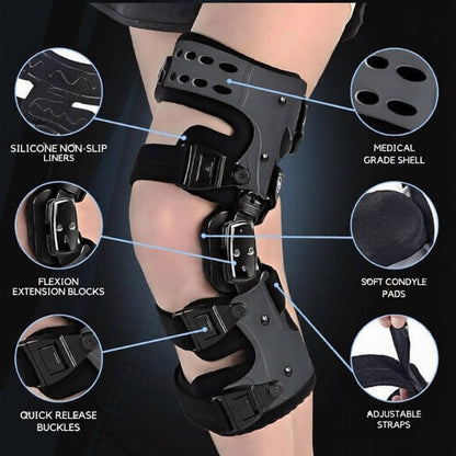 BowLift | Osteoarthritis Unloader Knee Brace | Medial & Lateral Support for Bone-on-Bone Arthritis Relief, Adjustable Size for Enhanced Comfort