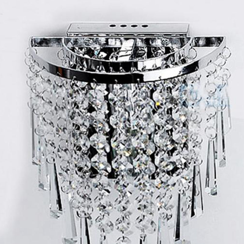 Skanto | Modern Chrome Crystal Drop Wall Lamps