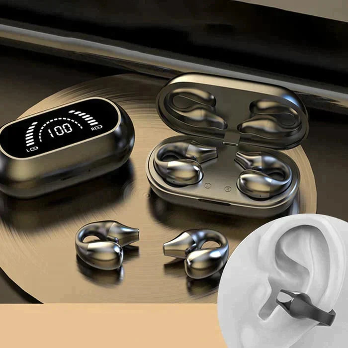 Wireless ear clip bone conduction headphones
