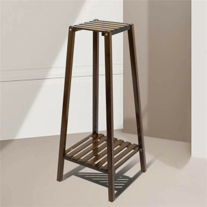 Skanto | 2 Tier Tall Plant Stand Pot Holder Small Space Table Garden Flower Pot Brown