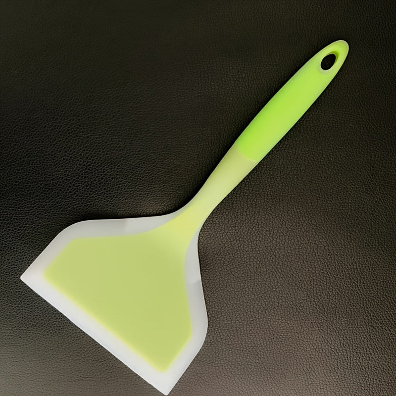 Skanto | Premium Tamagoyaki Silicone Spatula - Heat Resistant, Non-stick with Wide Ergonomic Grip - Ideal for Pizza, Frying, Grilling, Pancakes, Fluorescent Green, Eid Al-Adha Mubarak
