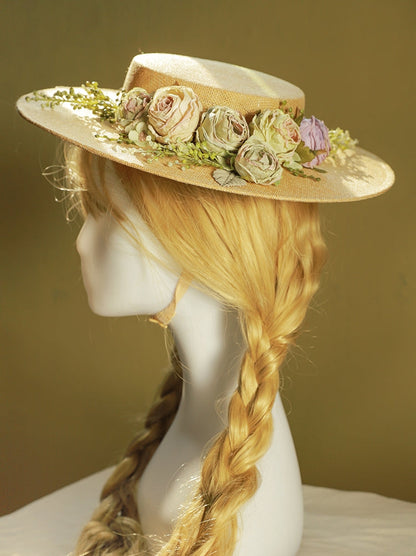 Kalsten | Handmade French Hat, Retro And Elegant Hollow Flower Forest Style Flat Hat