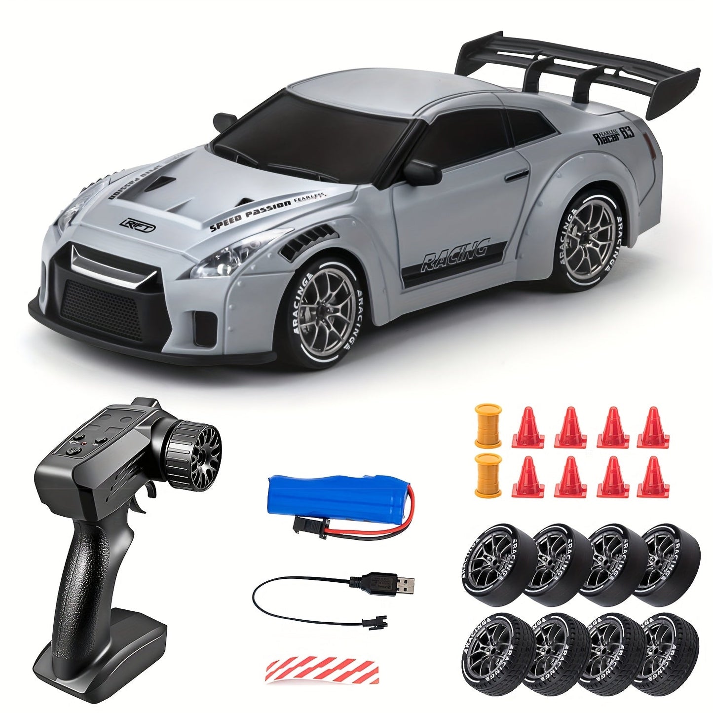Skanto | Ultimate 1:24 RC Drift Car with LED Wheels – Rechargeable 4WD Racing Toy