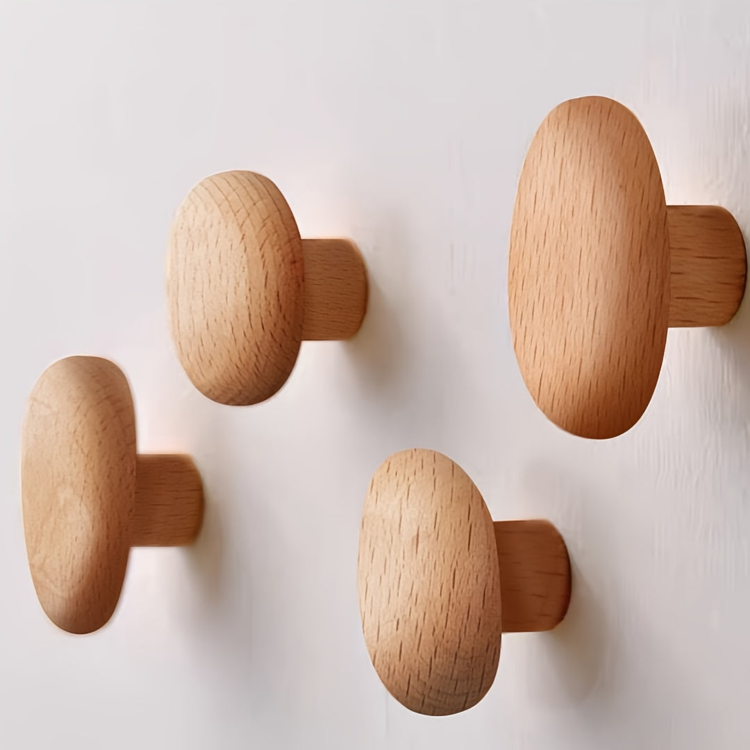 Skanto | WoodCraft Wall Hook Set – Handmade Walnut and Beech Wood Design
