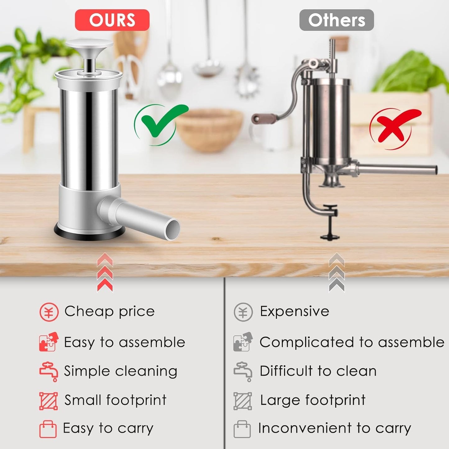 Skanto | Sausage Fillers with 4 Different Sized Filling Pipes