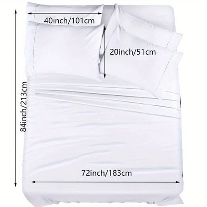 Skanto | 4/6 Pc Luxury Plush Fitted Sheet Set – Soft, Breathable, Color & Fade Resistant Bedding – Deep Pocket Flat Sheet, Fitted Sheet & 2/4 Pillowcases for Bedroom & Hotel Use