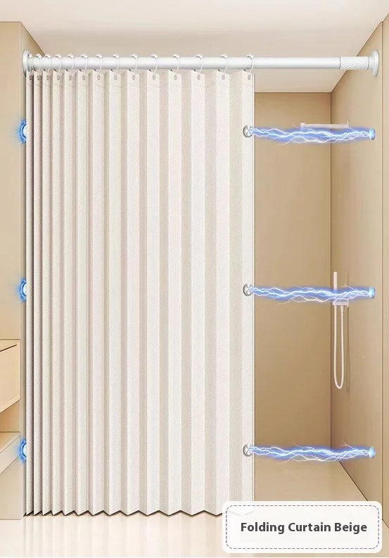 MagnaFold Foldable Shower Curtain with Magnets Bowlift