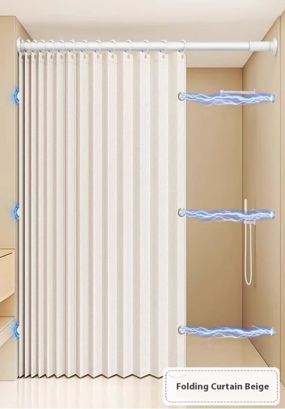 MagnaFold Foldable Shower Curtain with Magnets Bowlift