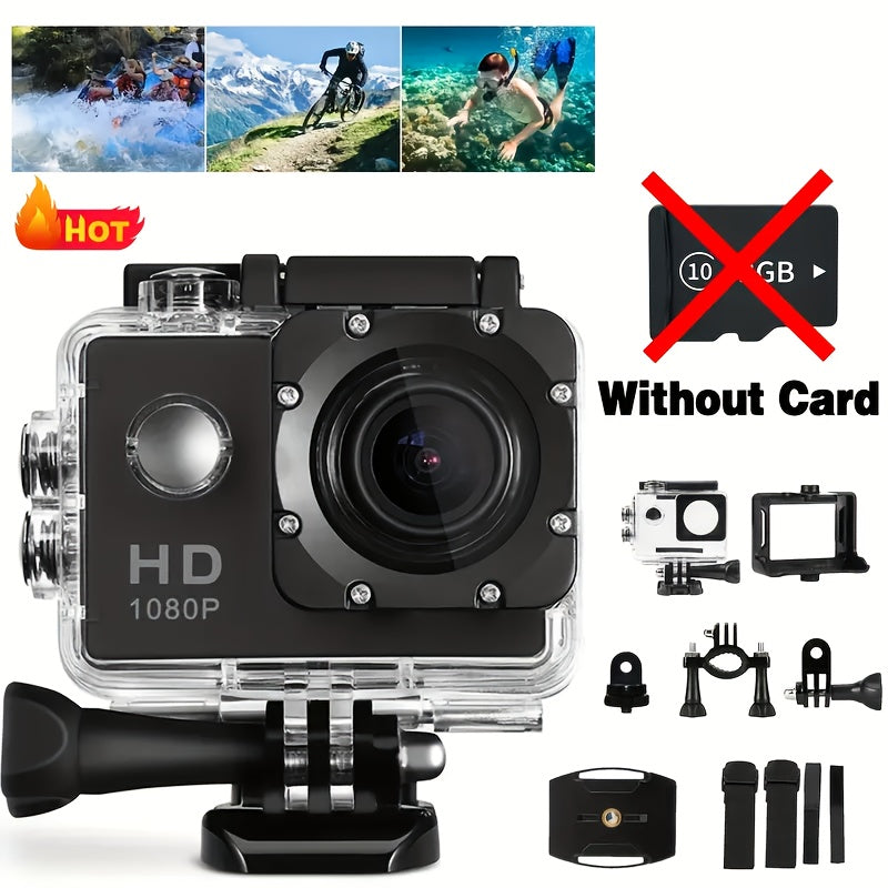 Action camera with HD video and wide-angle lens