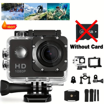 Action camera with HD video and wide-angle lens