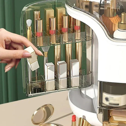 Luxury transparent Make-up Organizer with rotating doors and drawers | Brehn