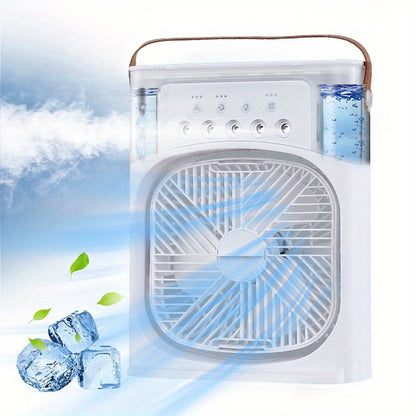 1pc Portable Air Conditioner, Portable Household Air Cooler, Hydro Cooling Fan, Portable Office Air Cooler, 3-Speed Air Cooling Fan Humidifier, 5 Humidifying Spray Nozzles for Household Appliances | Brehn