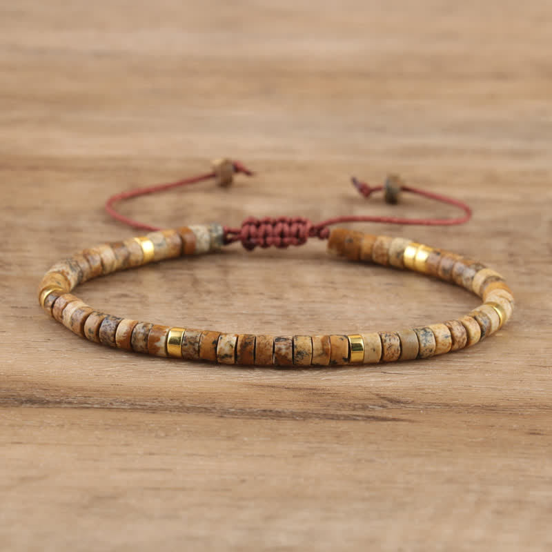 Skanto | Braided bracelet with 2,4 mm natural stone beads – Seraphina