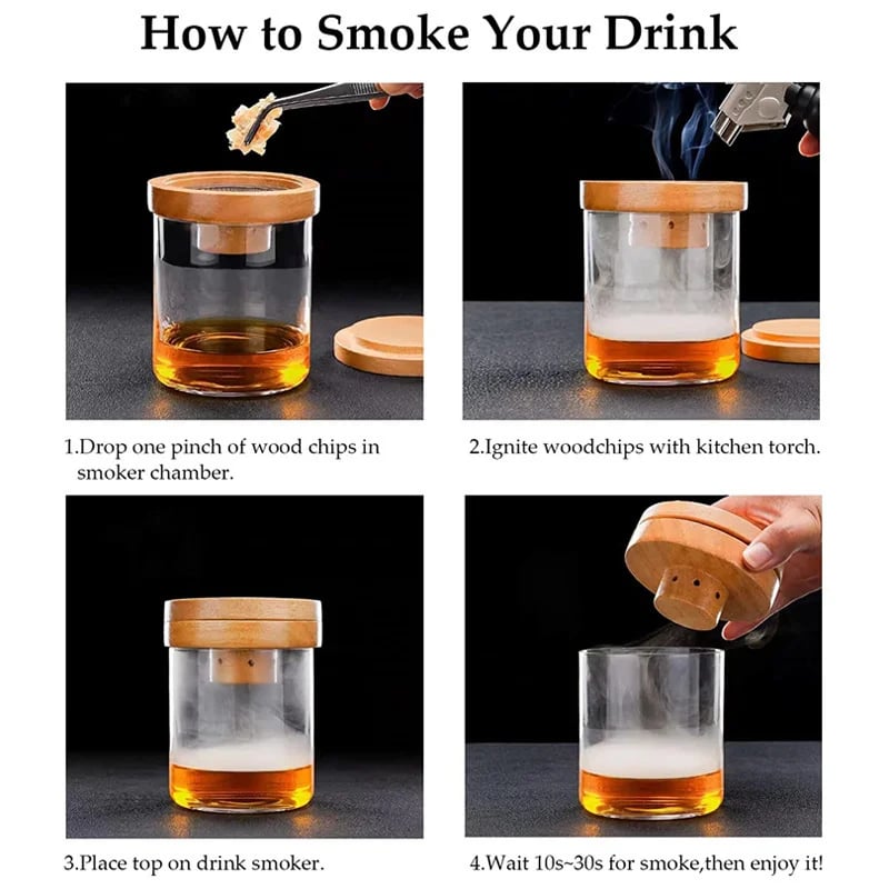 Skanto | Cocktail Smoker with 8 Flavors - Bourbon Whiskey Gifts for Men