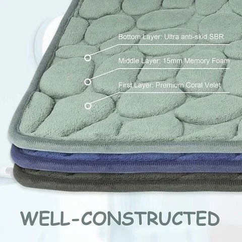 Skanto | Coated Bath Mat with Stone Texture