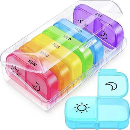 BowLift | AM PM Weekly Pill Organizer – Travel-Friendly, Large Capacity & BPA-Free