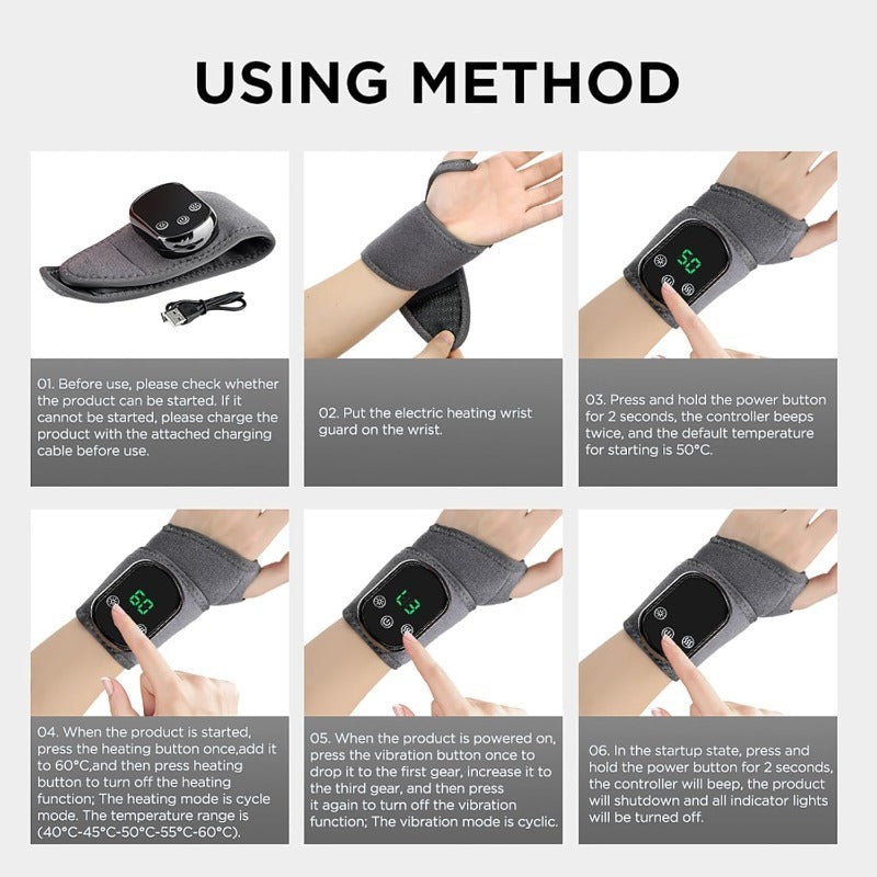 Heated Vibration Wrist Massager Bowlift