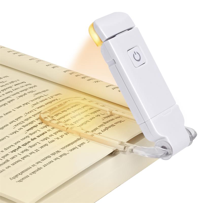 LED USB rechargeable book reading lamp, adjustable brightness, eye protection