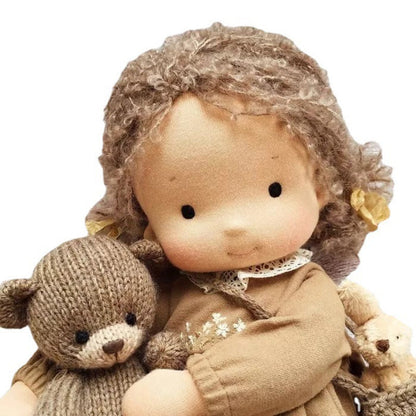 Brehn | Handcrafted Waldorf Doll | Natural Materials & Pollutant-Free | Educational Fabric Toy | Hypoallergenic & Organic Quality | 30cm Cuddly Doll