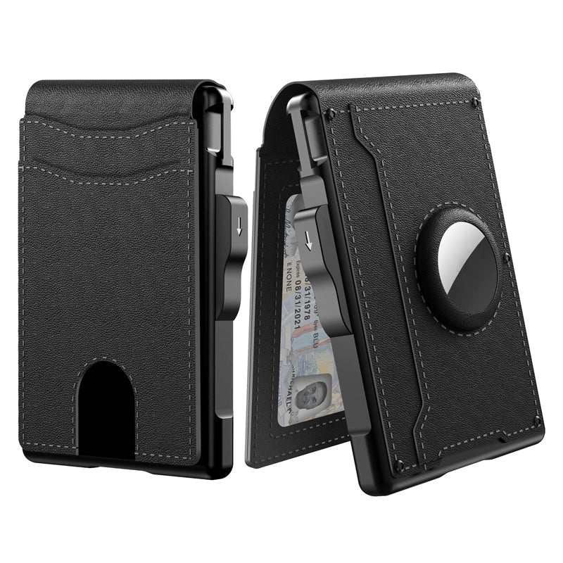 BowLift | Men's Business Style PU Leather Card Slots for AirTag