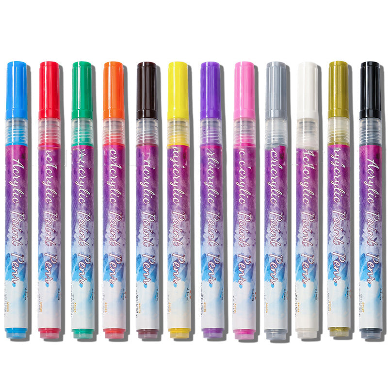 Skanto | 12-Color Ultra-Thin Curved Nail Pen