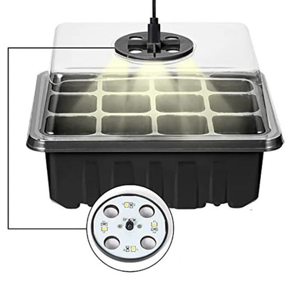 Seed Starter Trays with Grow Light, 5 sets | Kalsten