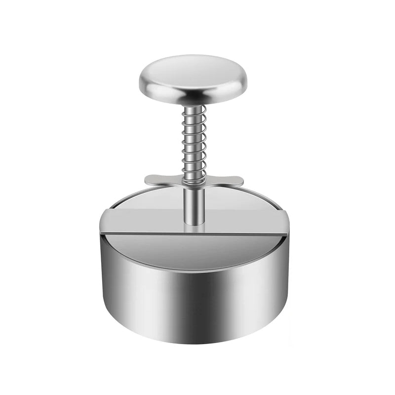 Manual burger press for hamburger patties