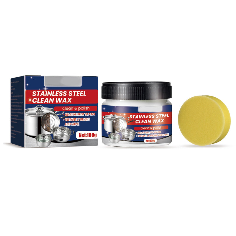 Stainless steel spot cleaning wax