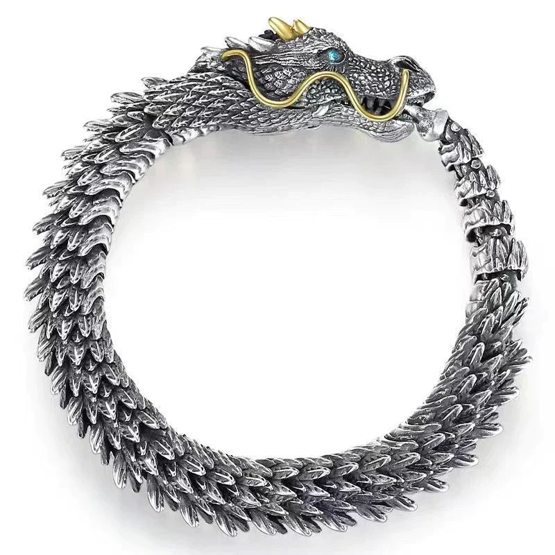 Skanto | Silver Handmade Dragon Chain Bracelet