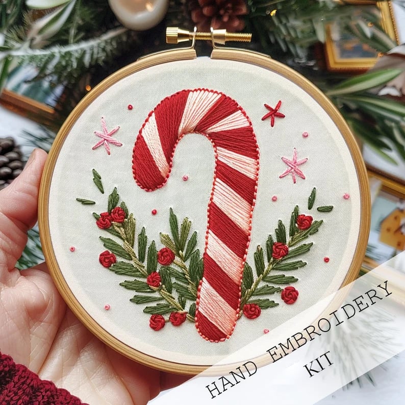 Skanto | Christmas Embroidery Kit DIY | Complete Homemade Decor Kit | 20 cm