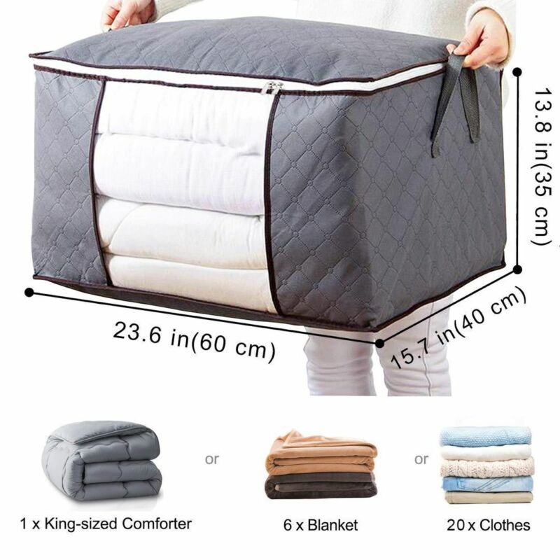 Skanto | Clothes Quilt Blanket Storage Bag Fabric Home Organizer Box Bags Zipper