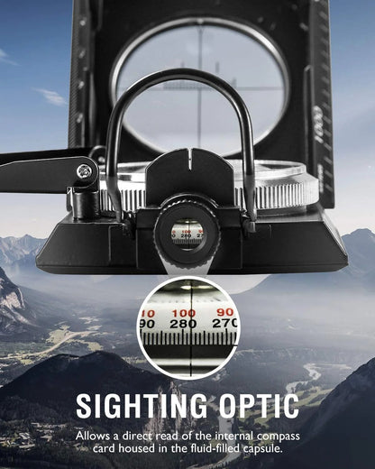 BowLift | Military Compass | Waterproof Aluminum Alloy | Clinometer & Sighting Lens | Survival, Camping & Hiking