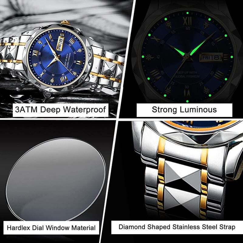 BowLift | Waterproof Luminous Stainless Steel Two-tone Quartz Men's Watch
