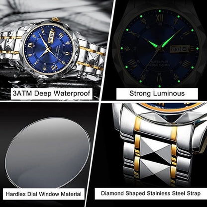 BowLift | Waterproof Luminous Stainless Steel Two-tone Quartz Men's Watch