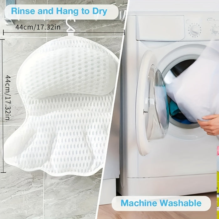 BowLift | LuxieSpa 4D Luxe Bath Pillow - Breathable Pillow with Neck and Back Support for a Relaxing Bath