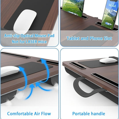 Ergonomic Laptop Stand with Wrist Rest and Device Slots | Karnz