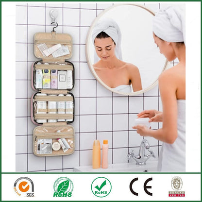 Waterproof toiletry bag travel bag with hook for hanging