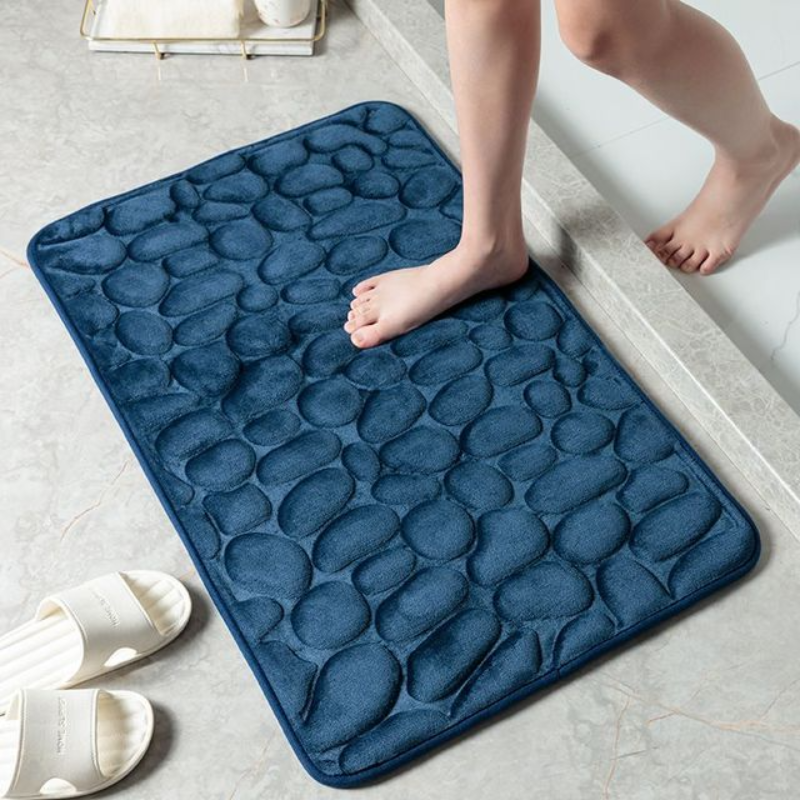 Pebble Design Bathroom Mat with Memory Foam