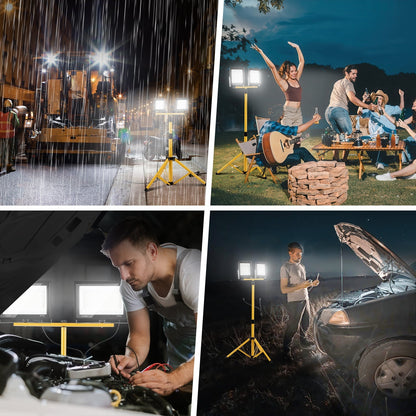 LED Construction Spotlight 2 x 50W/100W/200W with Adjustable Tripod | Karnz
