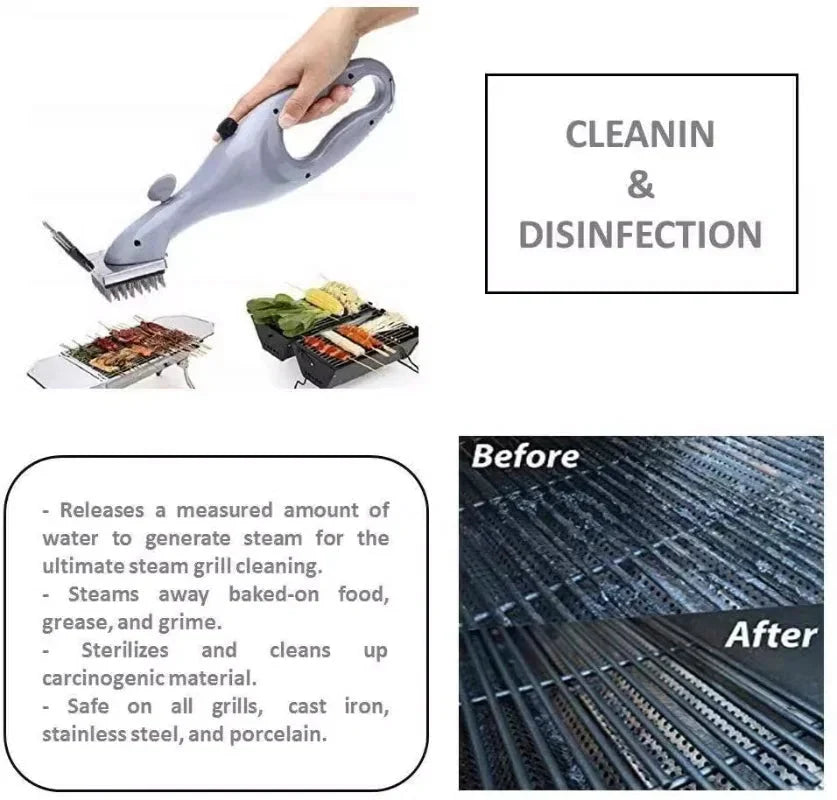 Barbecue Grill Outdoor Steam Cleaning Brush BBQ Cleaner Charcoal Scraper | Bowlift