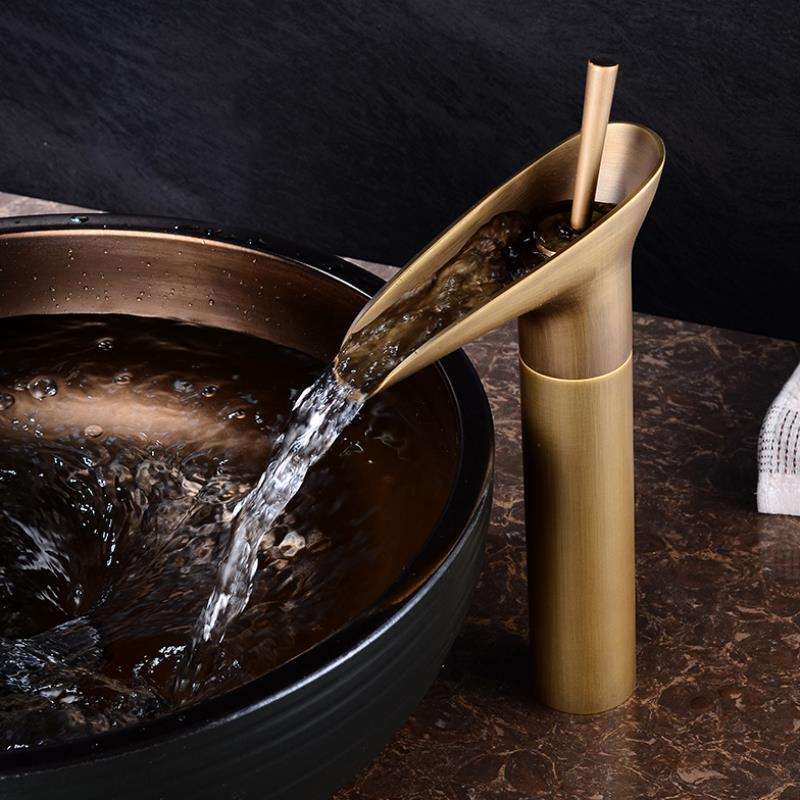 Skanto | Waterfall Antique Faucet Bath Sink Faucet Brass Basin Mixers
