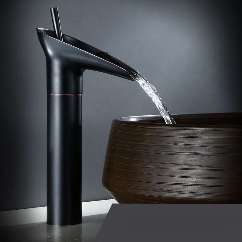 Skanto | Antique Brass Waterfall Bathroom Faucet