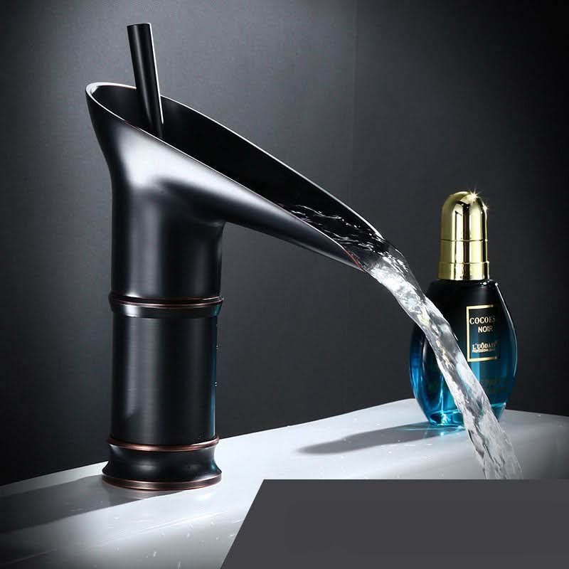 Skanto | Antique Brass Waterfall Bathroom Faucet