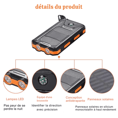 BowLift | Waterproof Shockproof Solar Battery 10,000 mAh | Solar Rechargeable