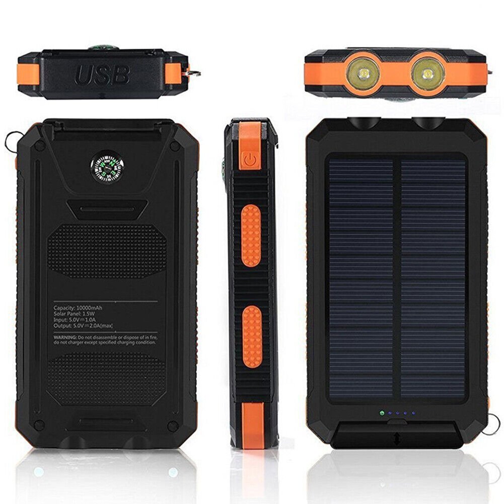 Skanto | Waterproof Shockproof Solar Battery 10 000 mAh | Solar Rechargeable